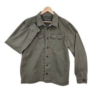 Slate & Stone Mens‎ Denim Button Down Utility Shirt XXL Shacket Outdoor Olive